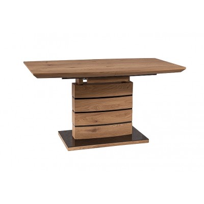 Стол обеденный SIGNAL LEONARDO дуб/черный 140-180/80